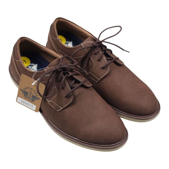 Dockers Mens Comfort Flex Brown Casual Lace-Up Shoes 9M Shock Absorbent Insole - Picture 1 of 12